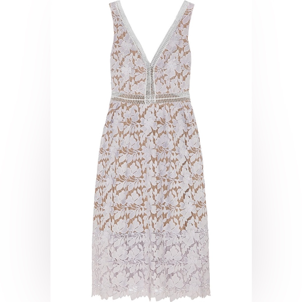 Self Portrait Lilac Guipure Dress with pockets